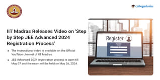 IIT Madras Releases Instruction Video on JEE Advanced 2024 Registration Process; Watch Here